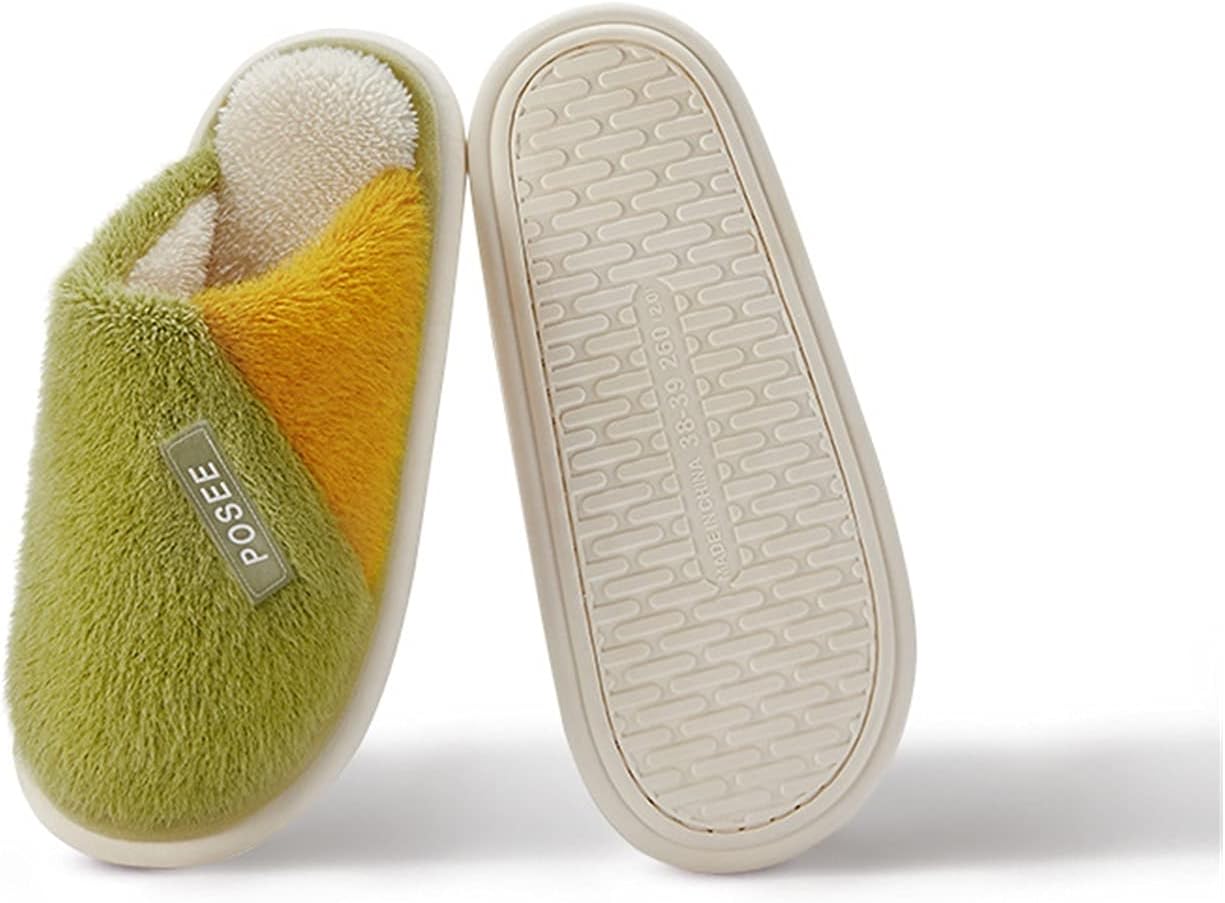 HASMI Men's slippers Autumn And Winter Cotton Drag Plush Indoor Home Shoes Lightweight Household Thick-Soled Non-Slip Warm Cotton Slippers Women Women's slippers