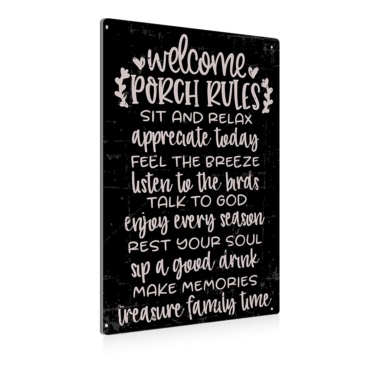 Vintage Welcome Patio Rules Sign Metal Tin Sign Wall Art Decor - Retro Sign for Home Patio Decor Gifts - 8x12 Inch