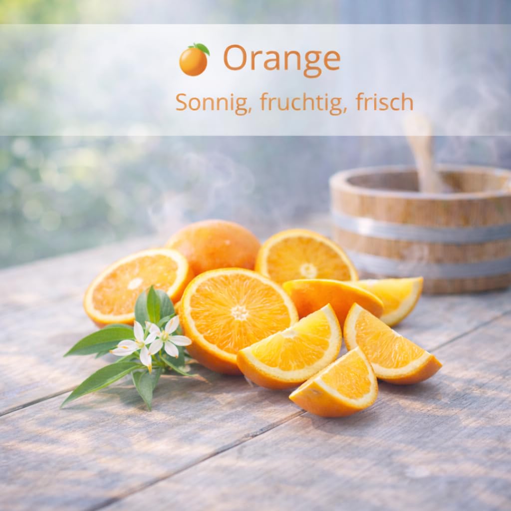 Dufte Momente Saunaaufguss-Konzentrat Orange – 3 Liter – fruchtig & belebend – konzentriert & ergiebig – zertifizierte Profi-Qualität – vegan & Made in Germany