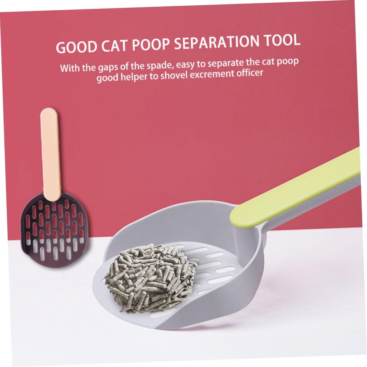 Beavorty 3 Set di Piccola Paletta per Lettiera per Gattini Paletta per Lettiera per Animali Domestici Design a Mezzo Robusto Materiale ABS/caffè Facile da Usare 2 Pezzi*3