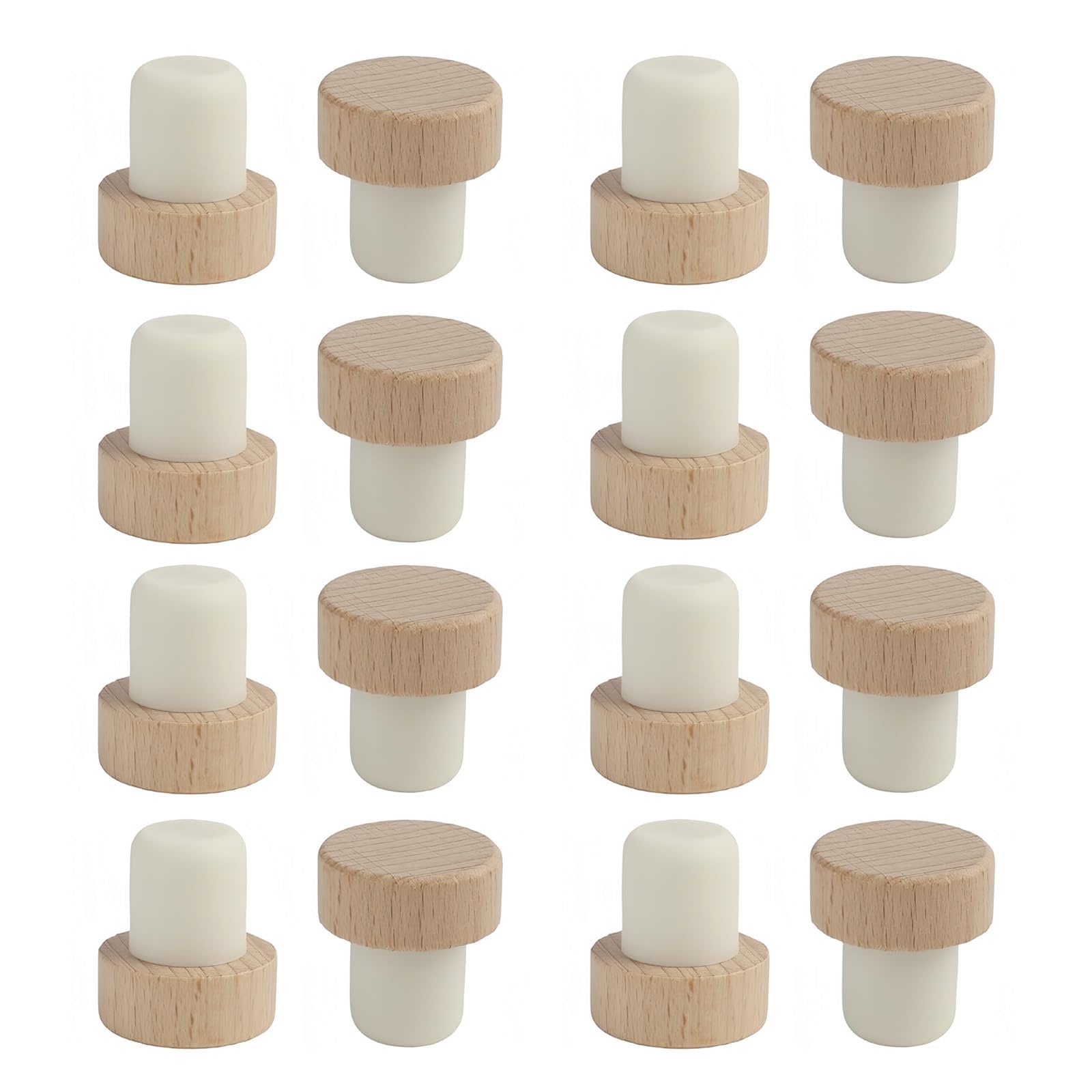lot de 16 bouchons en bois forme t pour