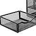 Qiilu Desk Organizer and Supplies Storage - Metal Mesh Organizer with 3 Drawers for Desk - Stylish Black Desktop Accessory