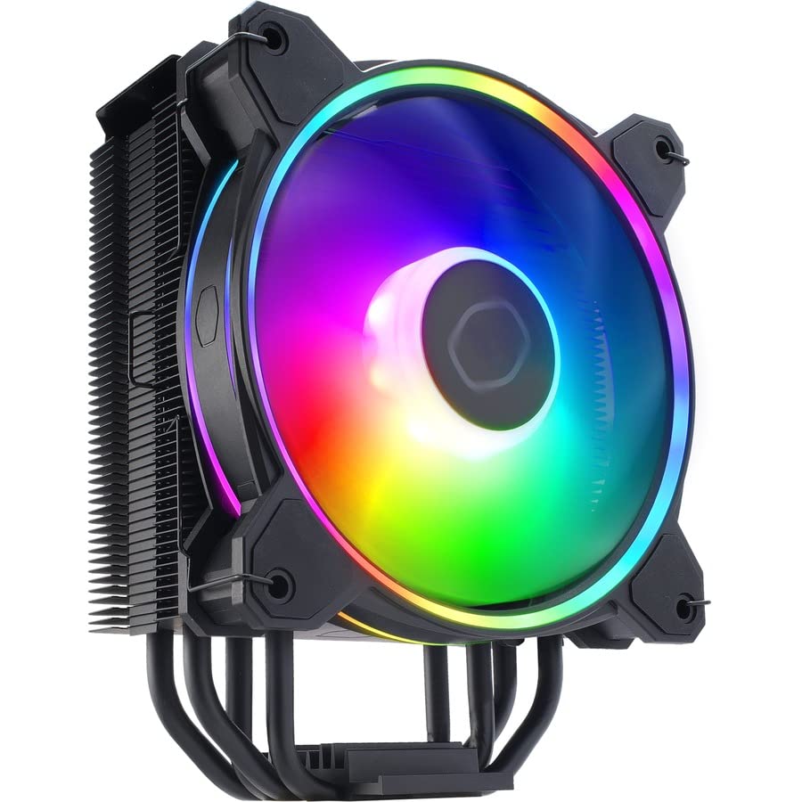 Image of Cooler Master Hyper 212 Halo Black CPU Air Cooler,120 Halo PWM Fan,Dual Loop ARGB,Aluminum Top Cover,4 Copper Heat Pipes,154mm Tall,AMD Ryzen AM5|AM4,Intel LGA 1851|1700|1200 Brackets,(Pack of 10)