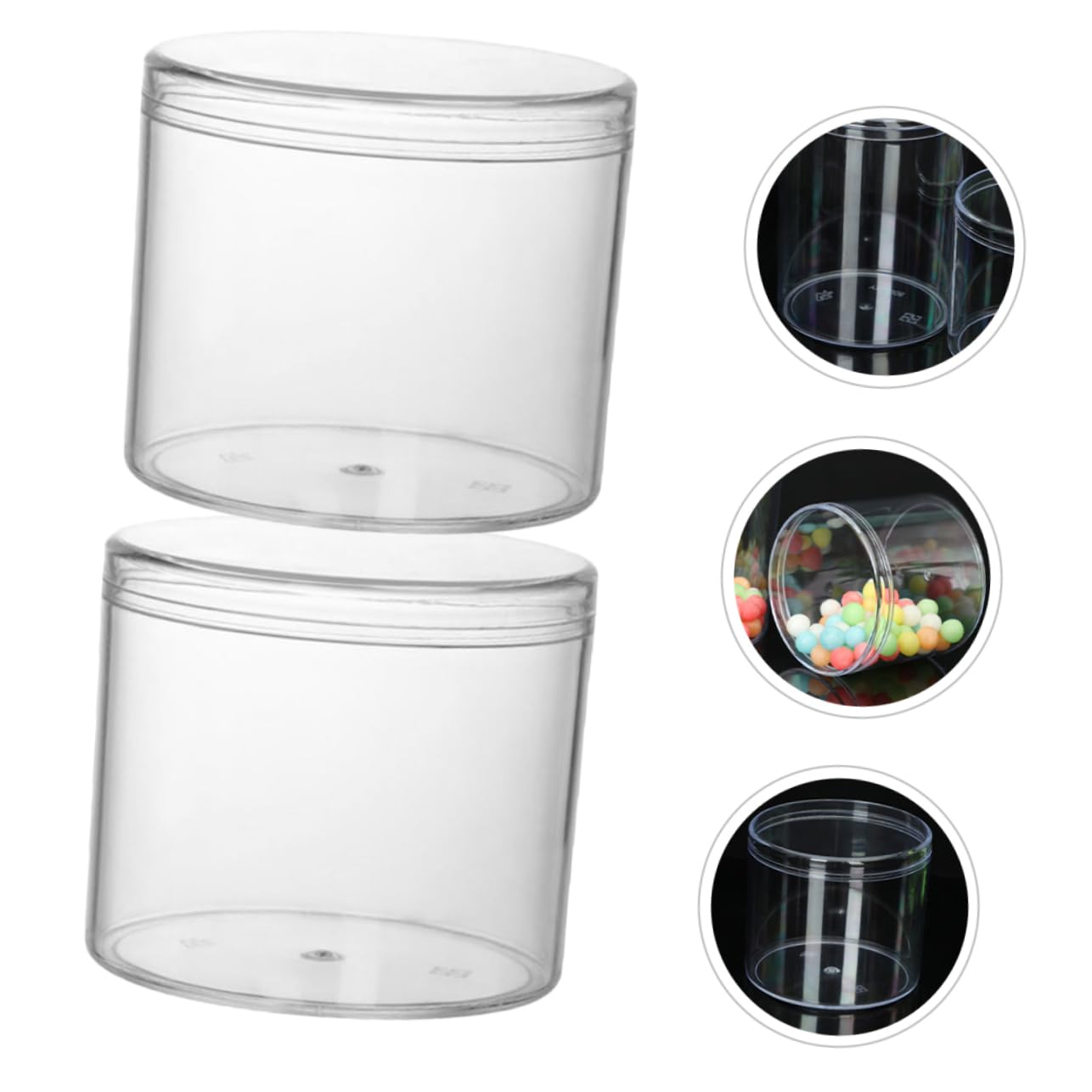 15 Tarros de Plástico Redondos de 400ml con Tapa para Almacenamiento de Alimentos, Reutilizables y Transparentes, Ideales para Organización de Despensa