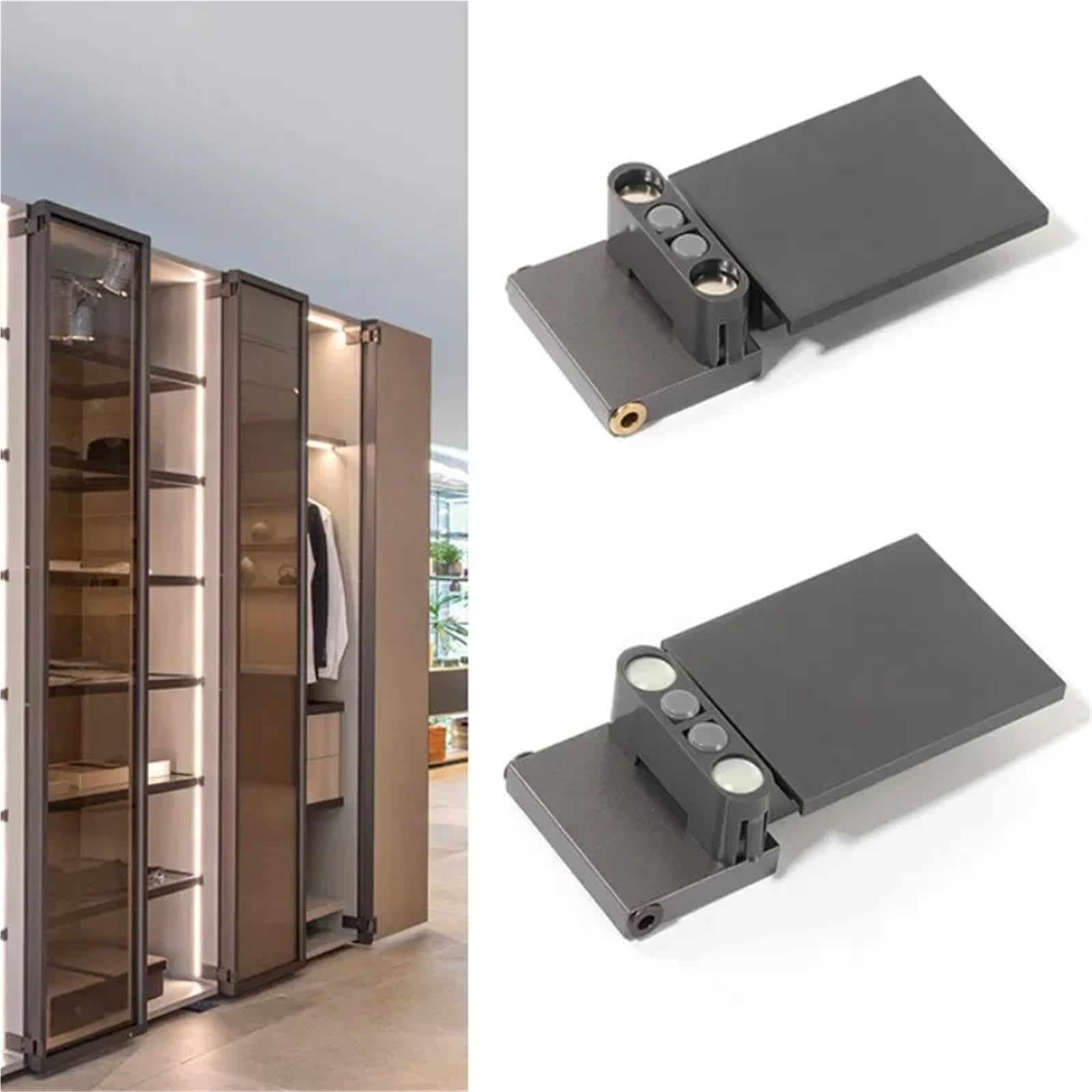 NYRXRYTCA 270 Degrees Large Angle Adjustable Damping Buffer Aluminum Frame Door Needle Heaven Earth Hinge 1Pcs(1)