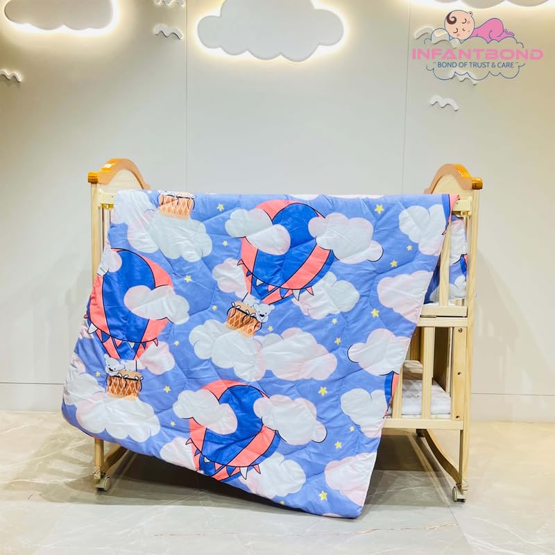 Infantbond All Season Ultra Soft Kids AC Blanket/Baby Wrapper/Flannel Baby Blanket for 0-8 Years Kids Cloud Big Comforter (147 * 106 CM)