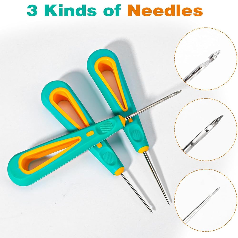 Obtheleg Awl Hook and Round Hole Punch Needle Candle Making Tools (3 Pcs) 1