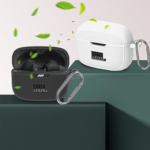 Miniatura 5 de Miimall Funda compatible con JBL Tune 230NC TWS, llavero antipérdida Funda protectora de silicona suave resistente a los arañazos para JBL Tune