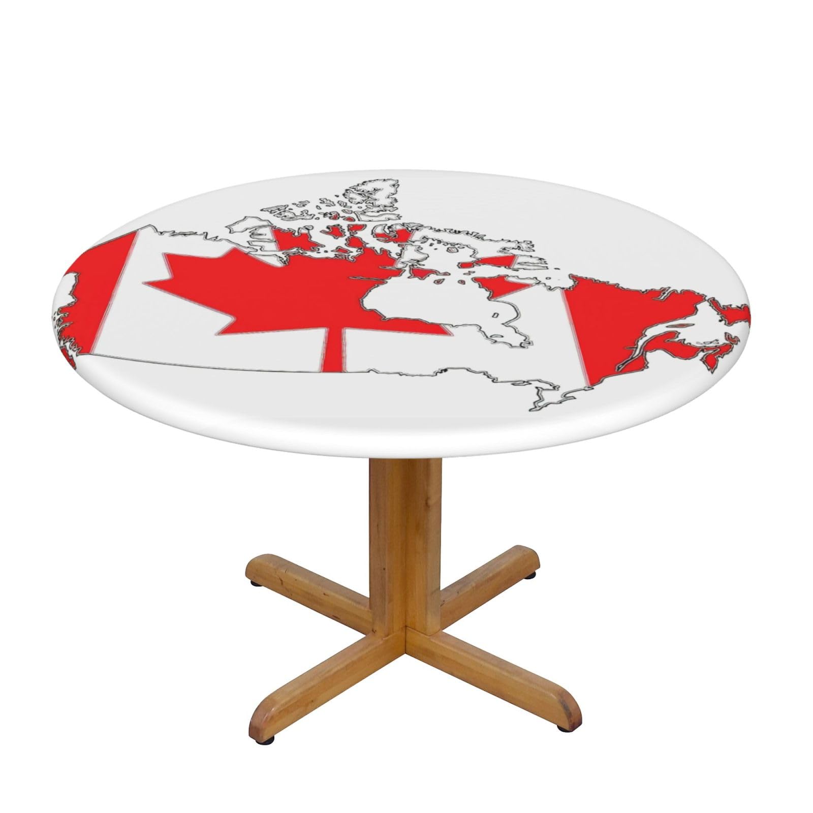 Canadian Flag Map Print Oxford Wipeable Tablecloth Oil-Resistant Outdoor Table Cover Reusable Birthday Table Protector