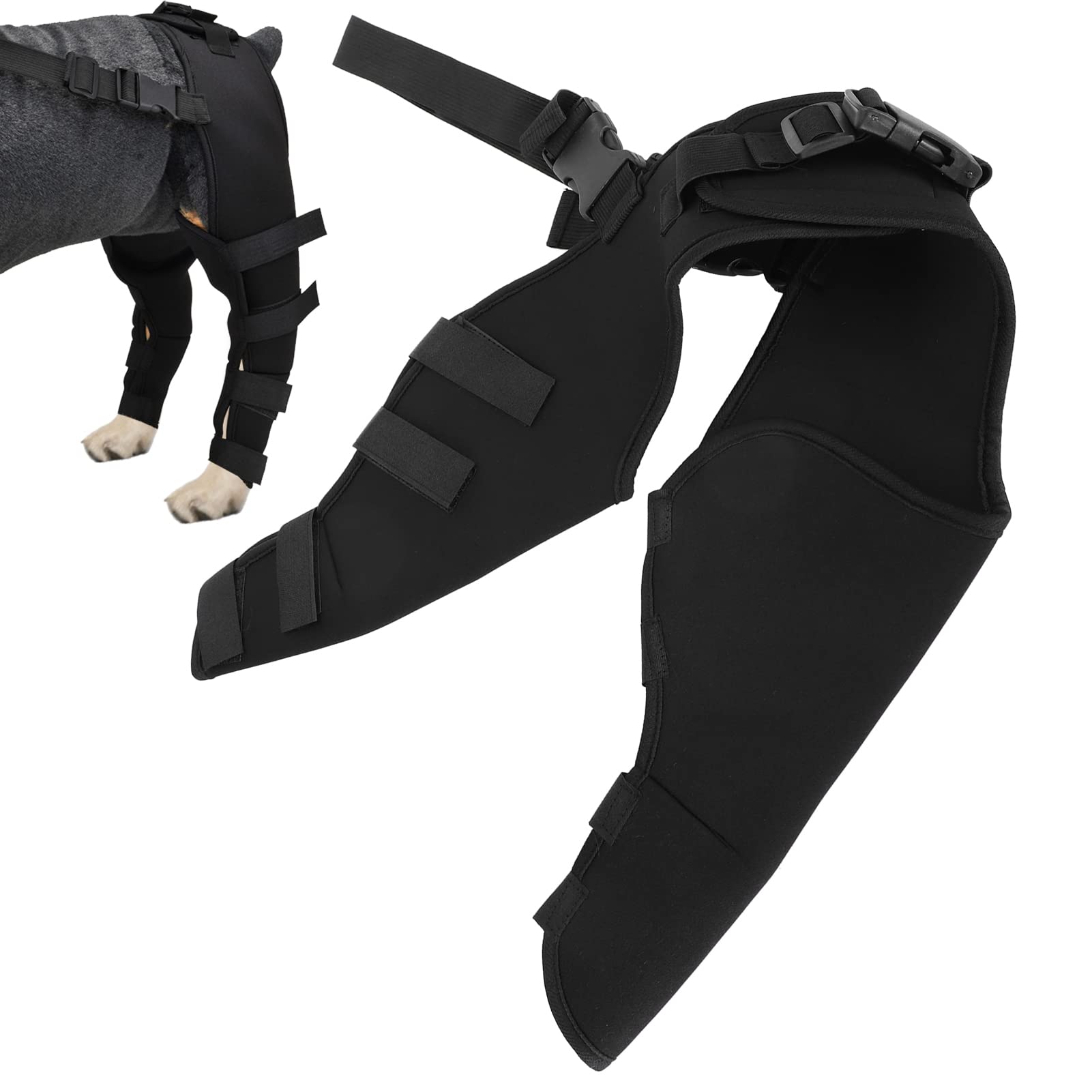 lvifloae Dog Leg Brace for Back Leg Knee Support Targets Torn A CL Cruciate Ligament Issues Osteoarthritis Luxating Patella Adjustable Pet Knee Brace for Dogs (HJ25 rear double leggings black L)