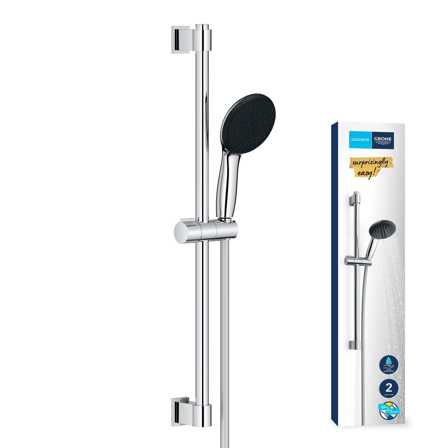 GROHE Vitalio Start 110 - Conjunto de ducha (Quickfix, ahorro de agua, sistema antical), cromo 27948001