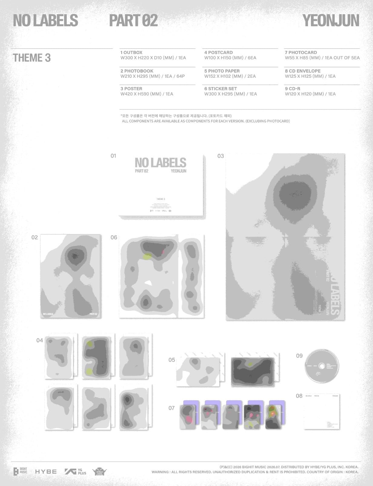 YEONJUN (TXT) NO LABELS: PART 02 Album [THEME 1 + 2 + 3 (3 Themes, Full Set)]+Pre Order Benefits+BolsVos Exclusive Idol-Inspired Digital Merches