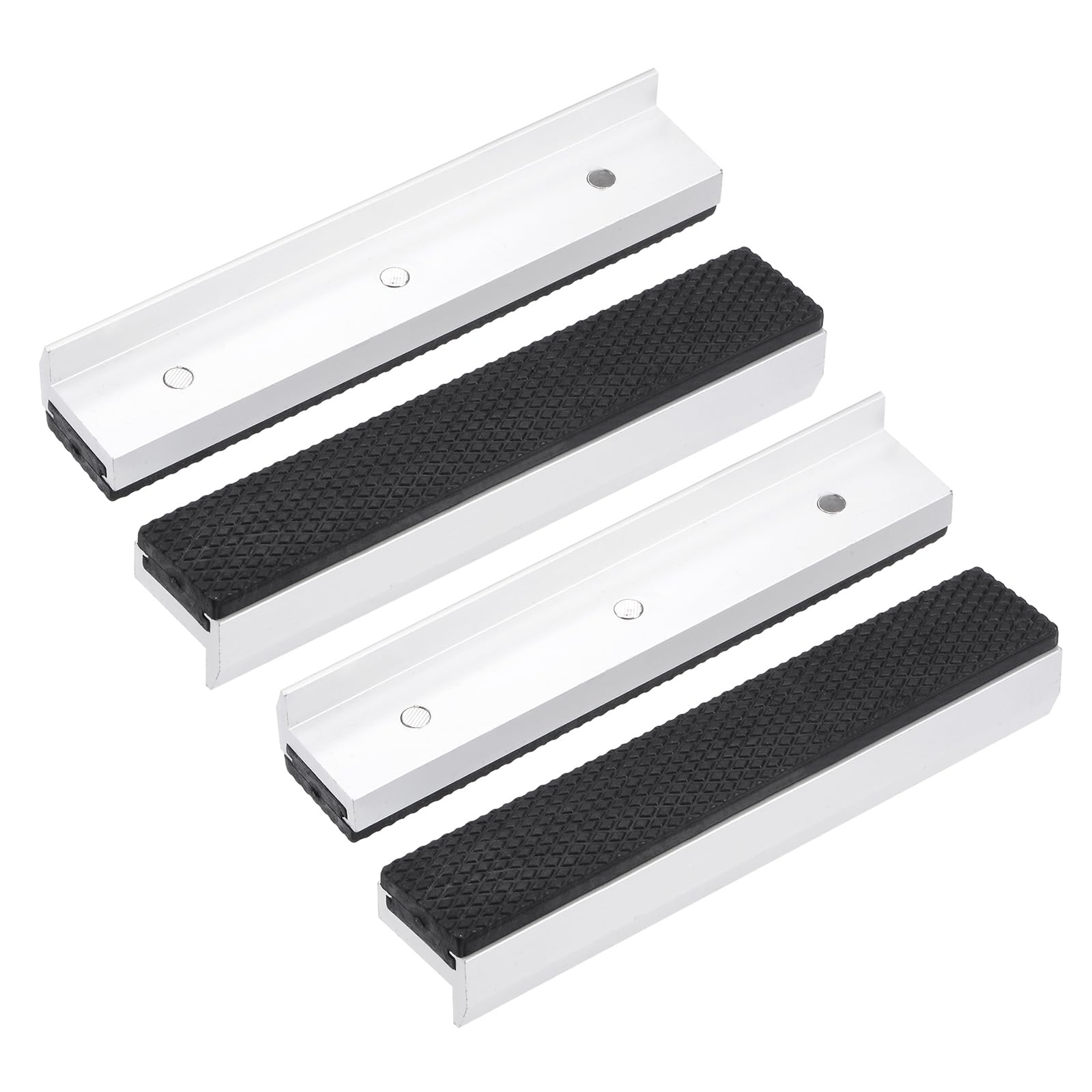 uxcell 6" Aluminum Vise Jaws with Magnetic, Rubber Pads Covers for Woodworking, DIY Making, Plumbing 2 Pair