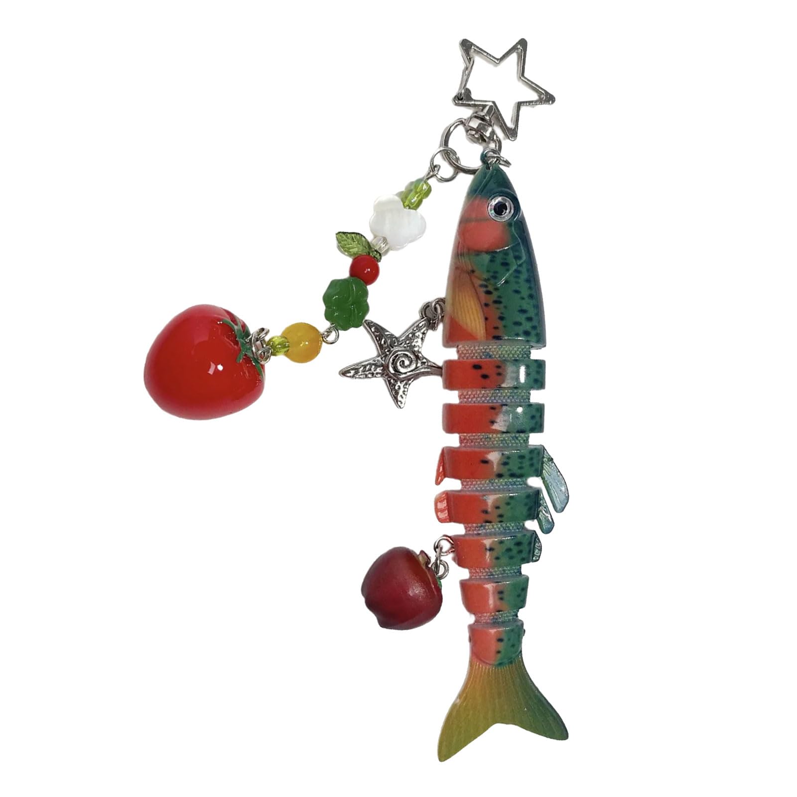 BWANGIAO Realistic Multi Jointed Fish Keychain With Realistic Design Perfect For Fishing Enthusiasts And Marine Lovers