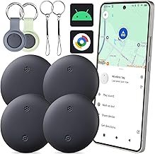Bestray Tracker Android, Air Smart Tag Compatible with Google Find My (Android Only), Key Finder for Keys, Suitcase, Luggage, Wallet, IP66 Waterproof, Black