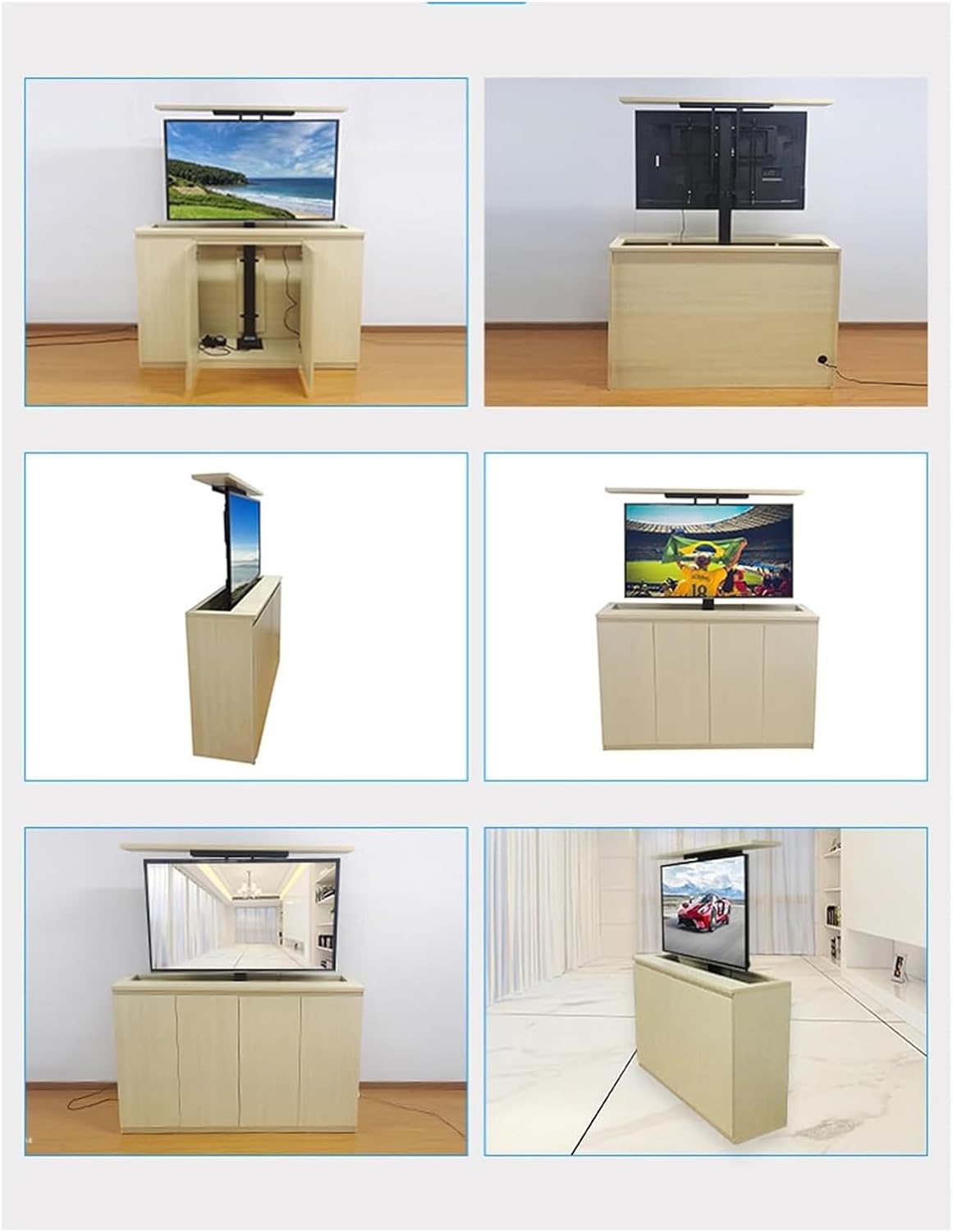 Tv Mount - Adjustable TV Stand for 42-70 Inch TV, Telescopic Monitor Lift, Can Be Hidden in The Cabinet, Load-Bearing Capacity Up to 60 Kg, Suitable for Multiple Scenarios(575-1225