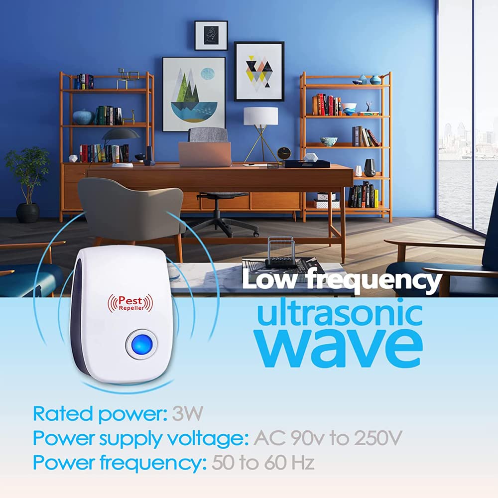 Antizanzare Ultrasuoni 6 Pack, Repellente Anti Zanzare Ultrasuoni Interno Dispositivo, Repellente per Insetti di Ratto, Antizanzare per Anti Zanzare, Roditori, Ragni, Formiche