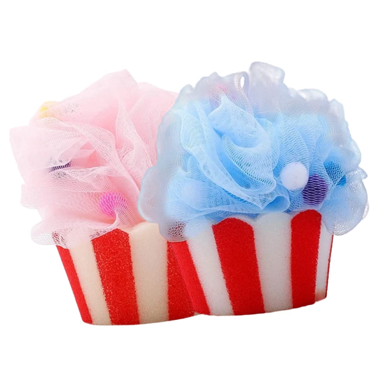 Healeved 6piezas Bolas De Esponjas De Baño Forma De Helado De Exfoliantes y Suaves Para Hombres Limpieza Profunda y Rica Para Fiestas y Celebraciones