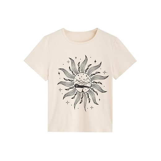 SOLY HUX Graphic Tees for Girl Floral Print Short Sleeve Round Neck T Shirts Tops