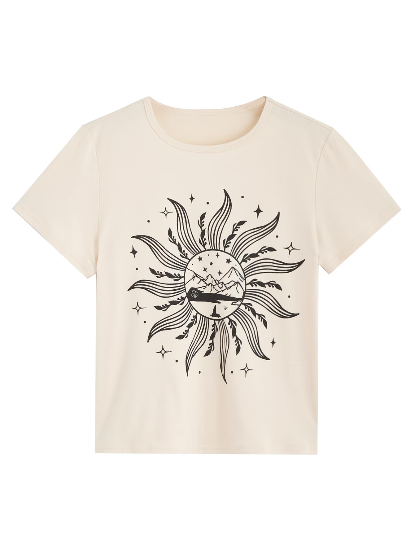 SOLY HUX Girl's Letter Car Graphic Print Short Sleeve Tee Casual T Shirt Top