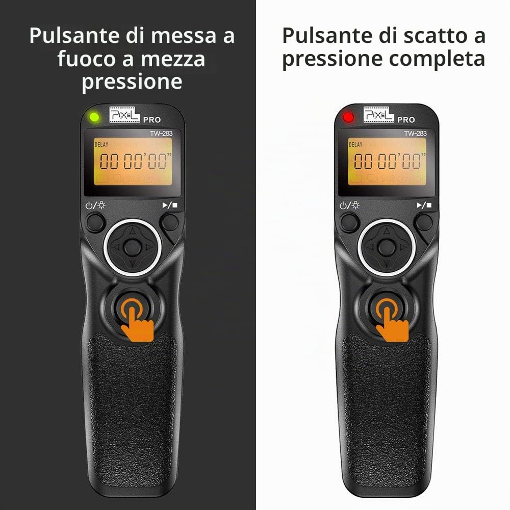Pixel TW-283 DC2 2.4G - Telecomando per scatto remoto senza fili, compatibile con Nikon D3100 D3300 D5000 D7200 D7500 D600 D610 D750