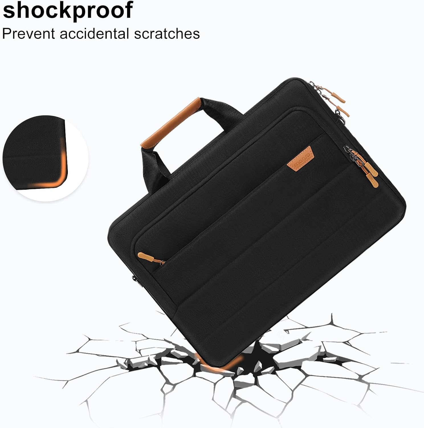 MOSISO Laptop Shoulder Messenger Bag, Computer Bag, Briefcase with Front Rectangle&Horizontal Pockets&Belt