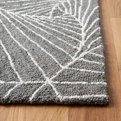 Tapete decorativo gris ecru 2'3" x 5' hecho a mano miniatura 3