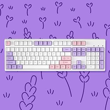 Amazon.com: YUNZII Lavender Rabbit Dye Sub PBT Keycaps,140