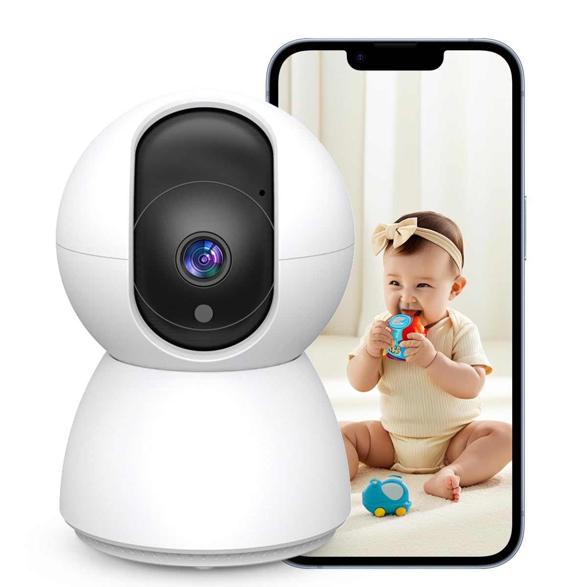 ペットカメラ【800万画素4K・2026最新】iPhone対応 見守りカメラ 首振り 双方向通話 常時録画 スマートカメラ 動体検知 屋内カメラ