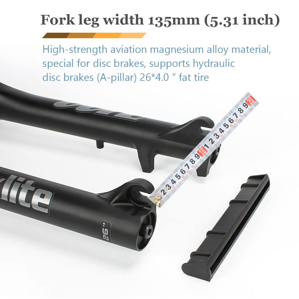 VPPV Forcella Bici Elettrica 26 Pollici MTB Freno Disco Bici 1-1/8" Sterzo 20 Pollici Forcella Ammortizzata per Bicicletta 170mm Escursione per Bici Neve/Spiaggia 4.0" (Size : 20 in)