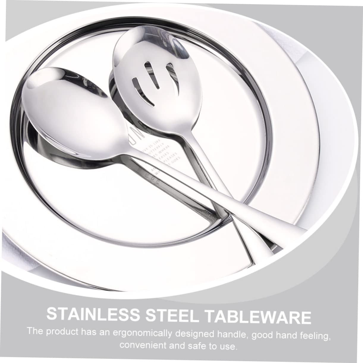 OFFSCH 6pcs Stainless Steel Public Spoons Modern Silverware Set for Kitchen Home Restaurant