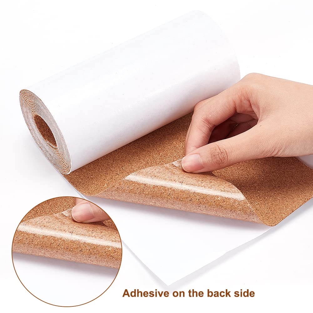 BENECREAT Rollo de corcho autoadhesivo 2,5 m x 15 cm 1 mm de grosor para decoración de pared