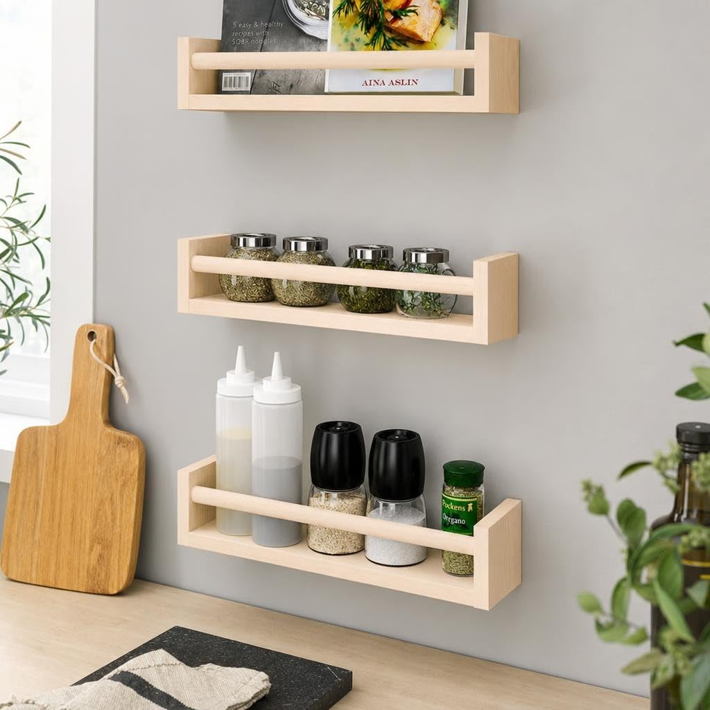 Amazon｜Ikea 400.701.85 Bekvam Spice Rack, Birch, Set of 4 by Ikea