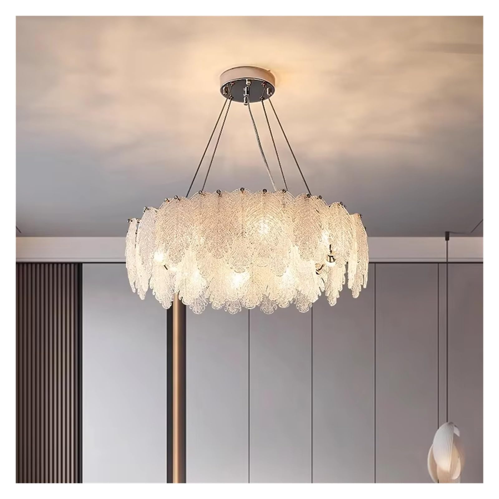ASerZenith Nordic Home Decor Chandeliers For Dining Room Lustre Pendant Lights Hanging Lamps For Ceiling Light Fixture Indoor Lighting,Rc Remote Dimming-56Cm