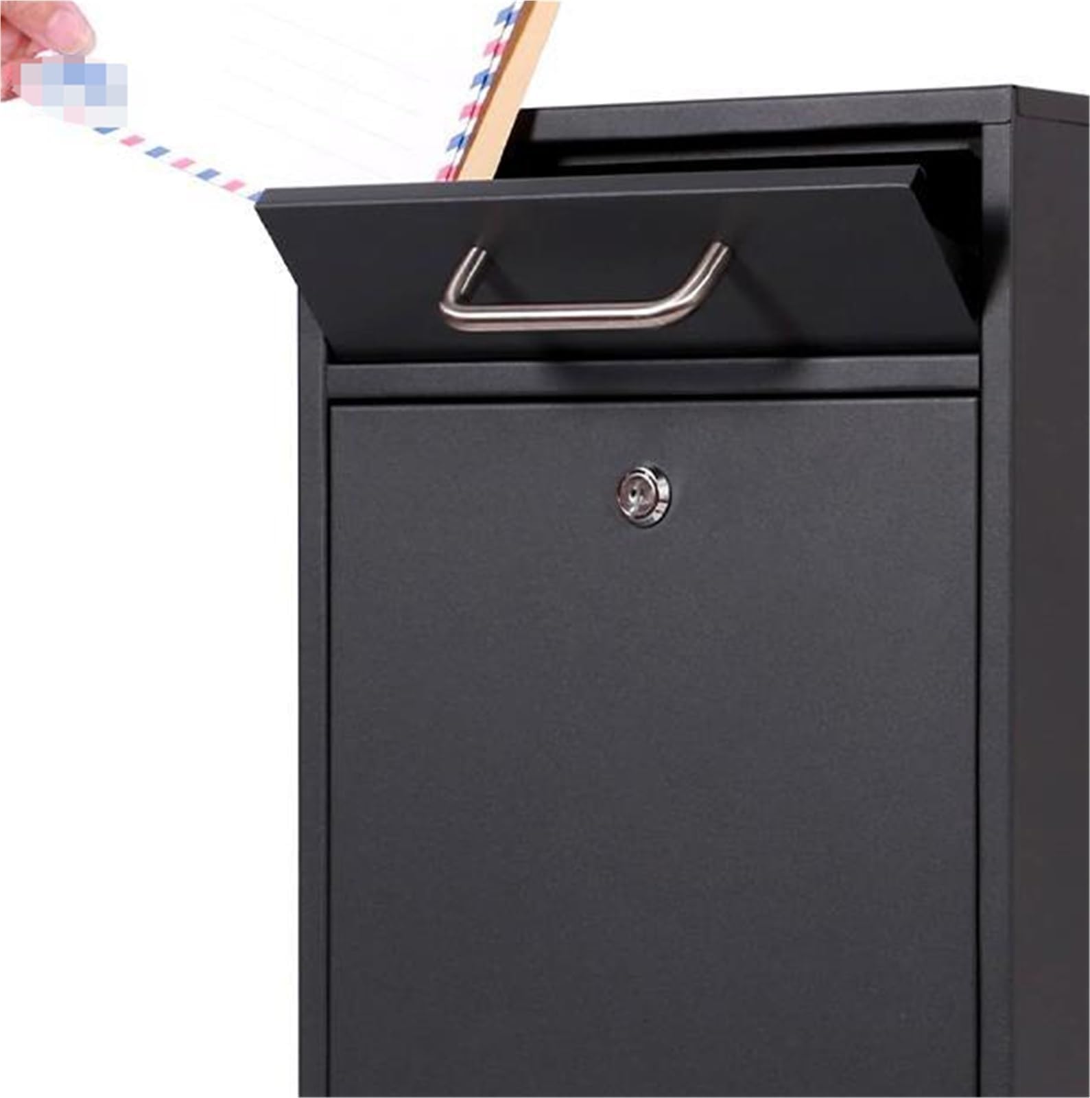 Genérico Buzón De Acero De Pared, Antirrobo Y Resistente A La Intemperie | Cerradura Con Llave De Gran Capacidad, Almacenamiento Seguro Multifuncional, Apto Tanto Para El Hogar Como Para La Oficina