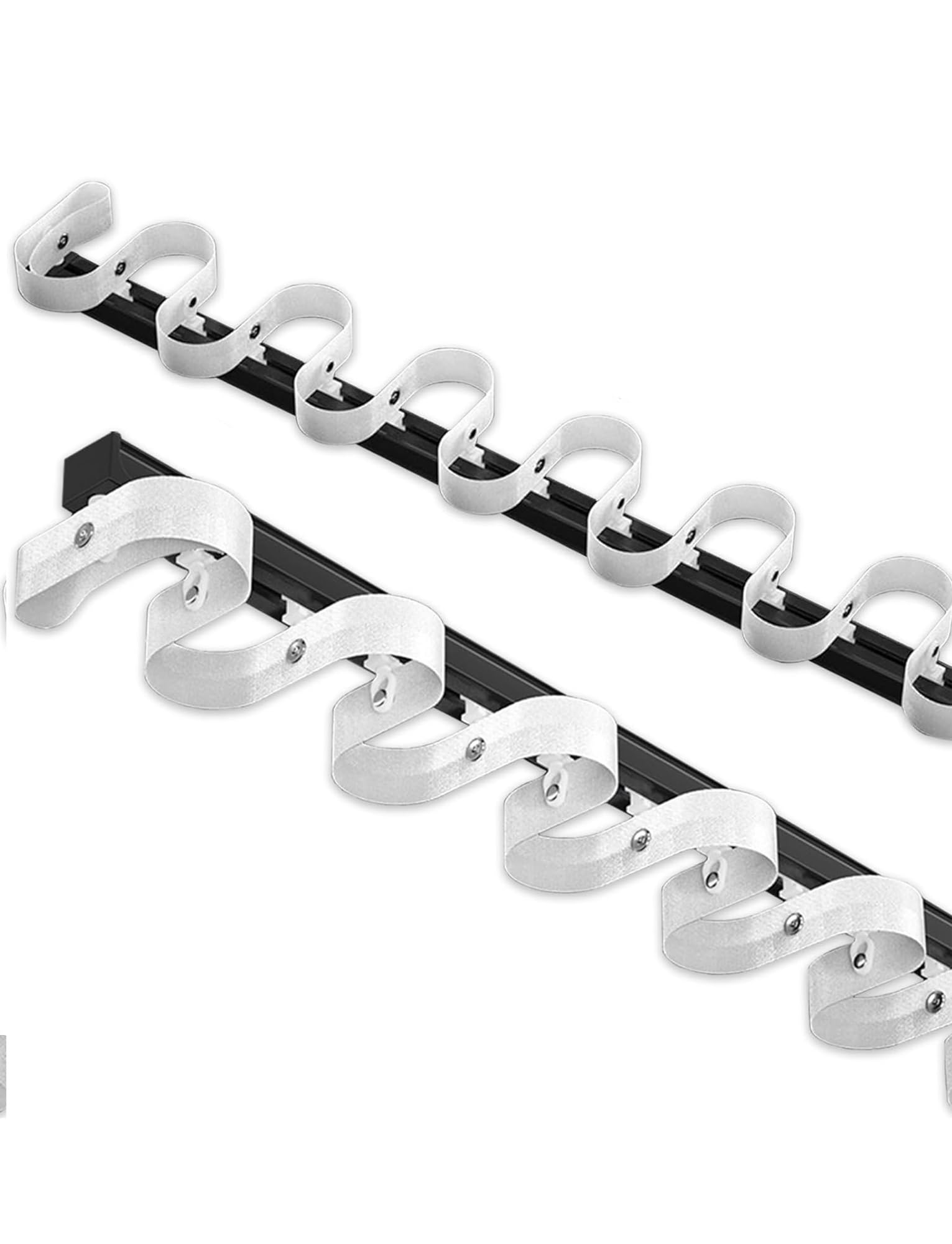 Pbwerigl Black Sliding Glass Window Track, S Shaped Aluminum Curtain Track Ceiling Wall Mount 3.3Ft-19.7Ft(,120Cm(3.9Ft))