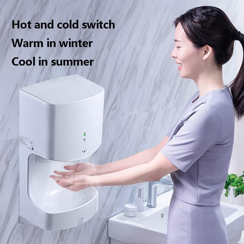 Commercial Hand Dryer, 10s High Velocity Electric Dryer, Stainless Steel/Plastic Hand Dryer for for Senior Office Buildings Hotel Home(Silver)