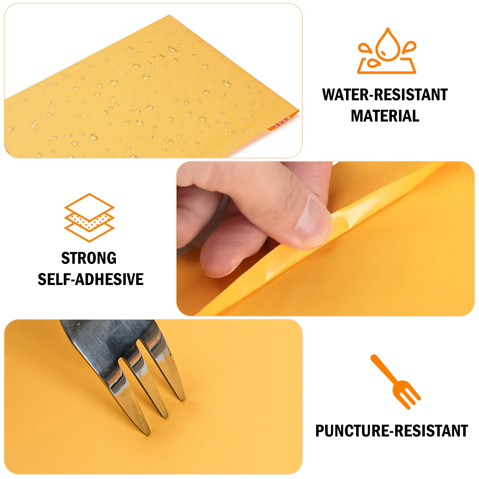 Paquete de 100 sobres de burbujas Kraft de 6 x 9 pulgadas, sobres acolchados autosellantes, ligeros, impermeables, a prueba de golpes, a prueba de golpes, ideales para enviar artículos pequeños,
