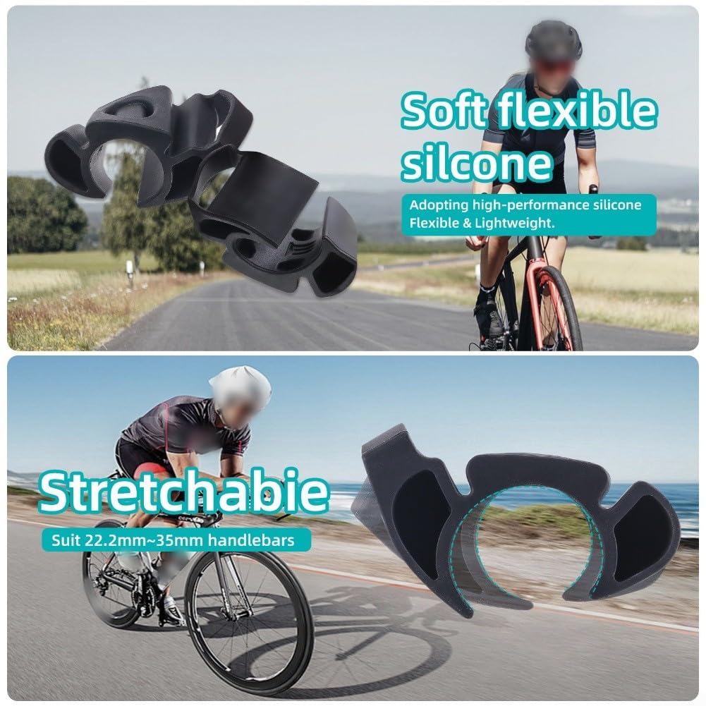 Soporte de reloj para manillar de bicicleta hecho de silicona adecuado para Garmin para Polar y otros relojes inteligentes con correas de menos de 35 mm para comodidad de ciclismo
