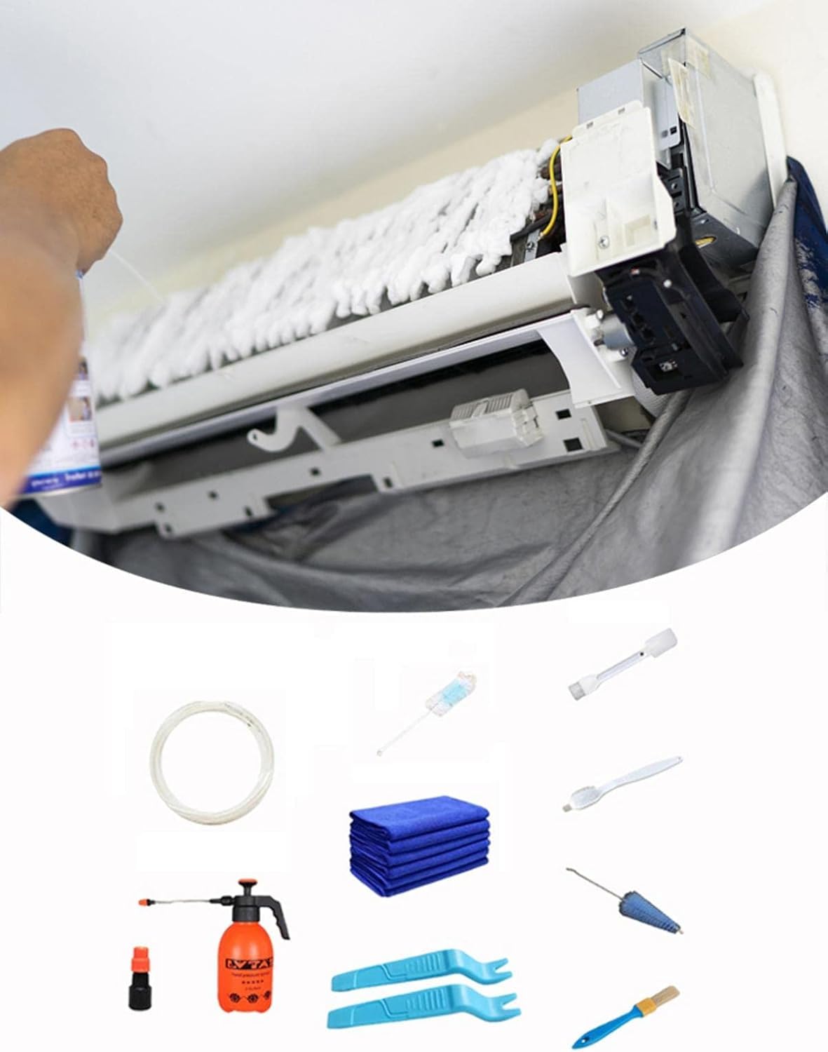 Kit Nettoyage Climatisation Split Complet – Housse Imperméable + Accessoires Professionnels