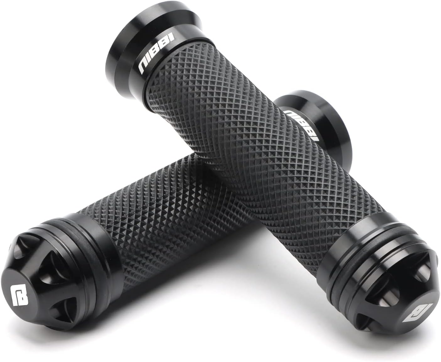 NIBBI Motorcycle Hand Grips, Racing CNC Aluminum & Soft Rubber Handlebar,7/8" Handle Grips for ATV GY6 Scooter