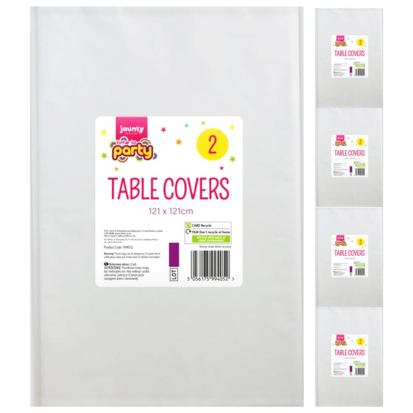 NTI 10 x Disposable Table Cloths Covers Large WHITE 121 x 121cm Party Banquet Supplies Marriage Home Garden Tableware Kids Toys Birthday FUN Celebrations DIY Decoration Occasions UK FREE P&P