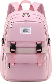 Kids Backpack Solid Color Girls Elementary Middle School Casual Daypack Lightweight Bookbag for Teens Travel Bag