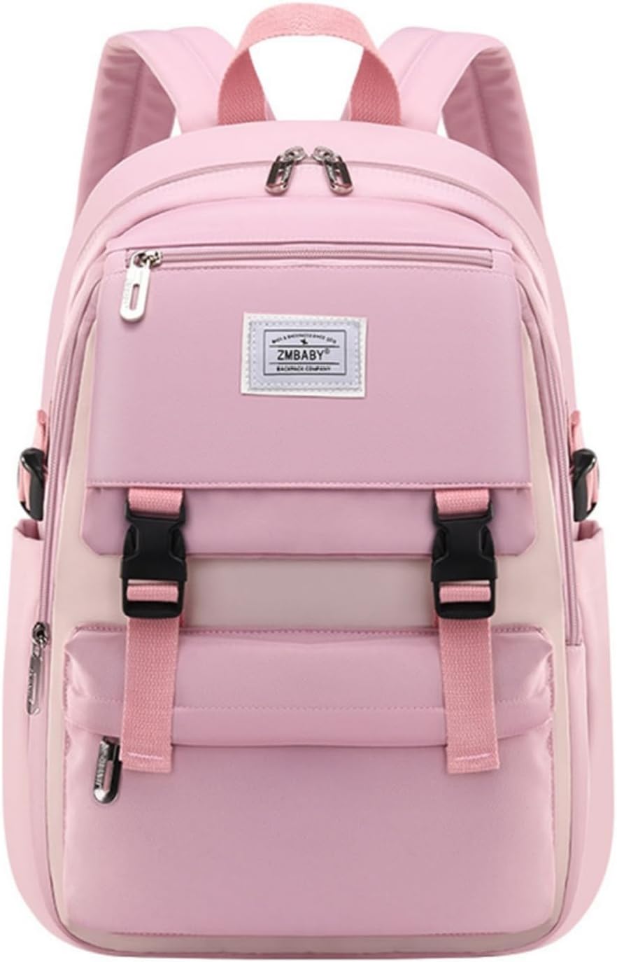 Kids Backpack Solid Color Girls Elementary Middle School Casual Daypack Lightweight Bookbag for Teens Travel Bag