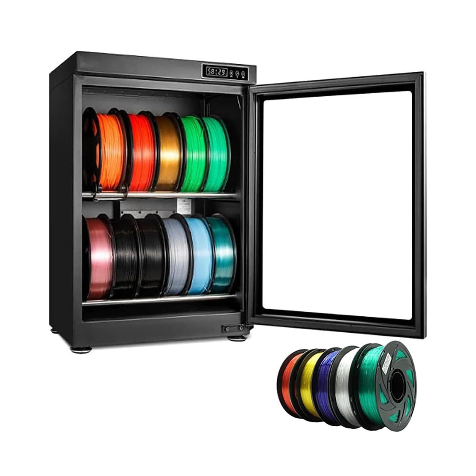 Pudełko do suszenia filamentu 3D z kontrolą wilgotności, 70 l, odporne na wilgoć, do domu i studia, utrzymuje filament w suchości przy wilgotności względnej 15%-60%