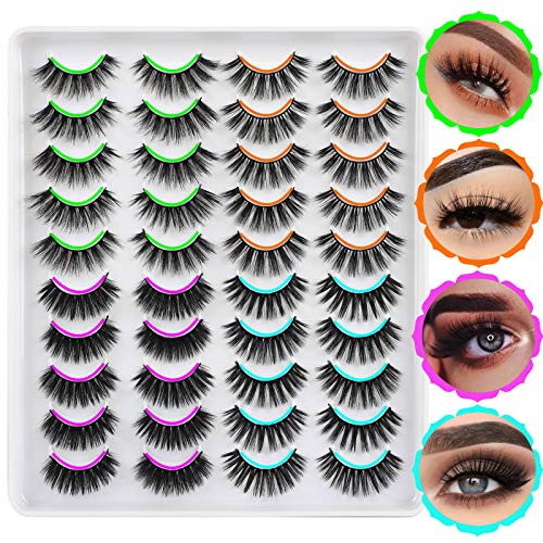 20 Pairs Lashes 3D Natural Fluffy Short False Eyelashes 4 Styles 15mm Fake Eyelashes Cat Eyes Full Thick Wispy Volume Reusable Lashes Pack by HeyAlice