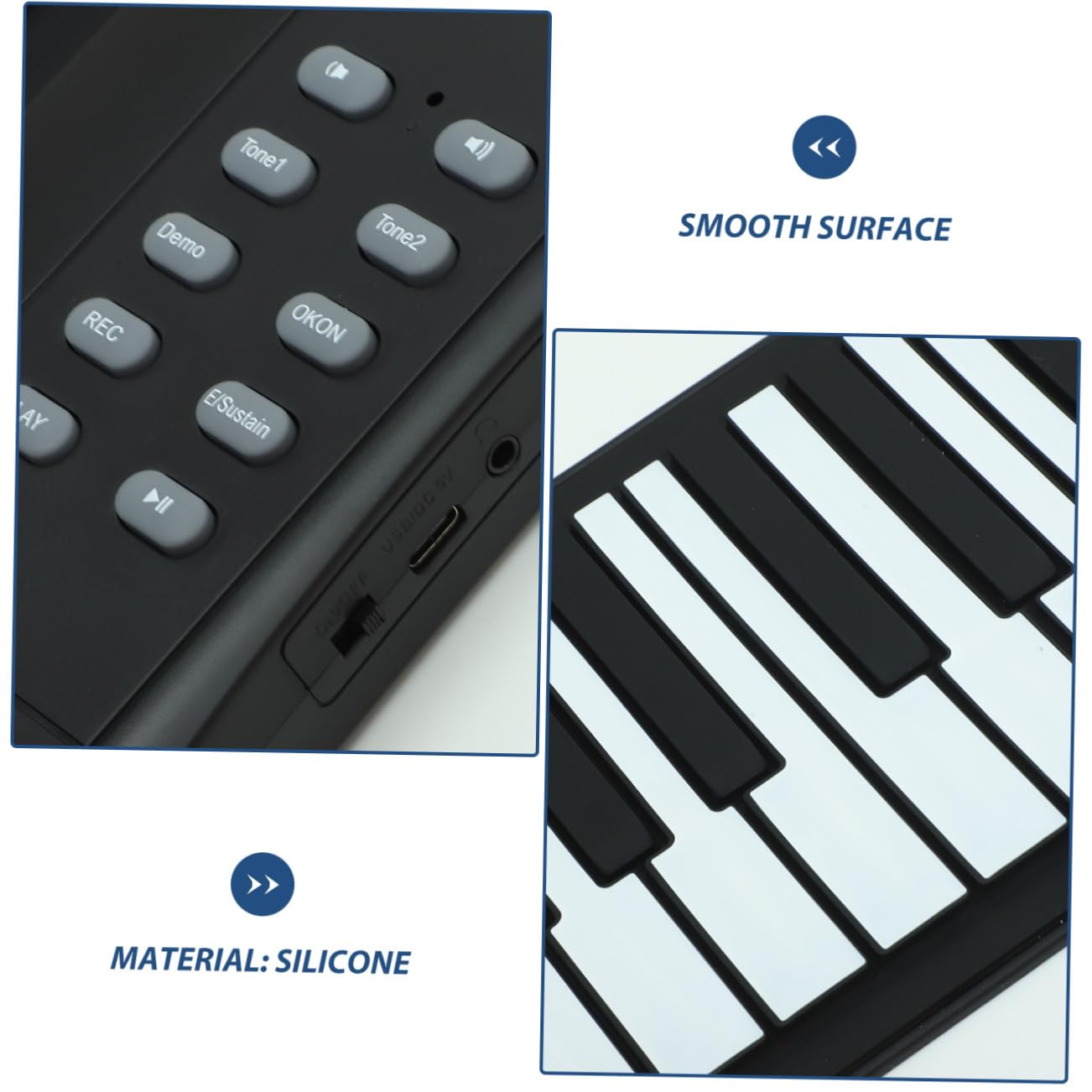 IMIKEYA Pianofortegresso Mp3 Tasti Elettronico e Silicone a 61 Portatile Leggero Pieghevole Pedaliera Sustain per Ragazzo Ragazza Principianti Casa