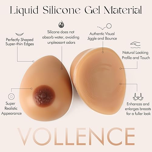 Miniatura 2 de Vollence El pecho de silicona forma tetas falsas para mastectomía prótesis transgénero