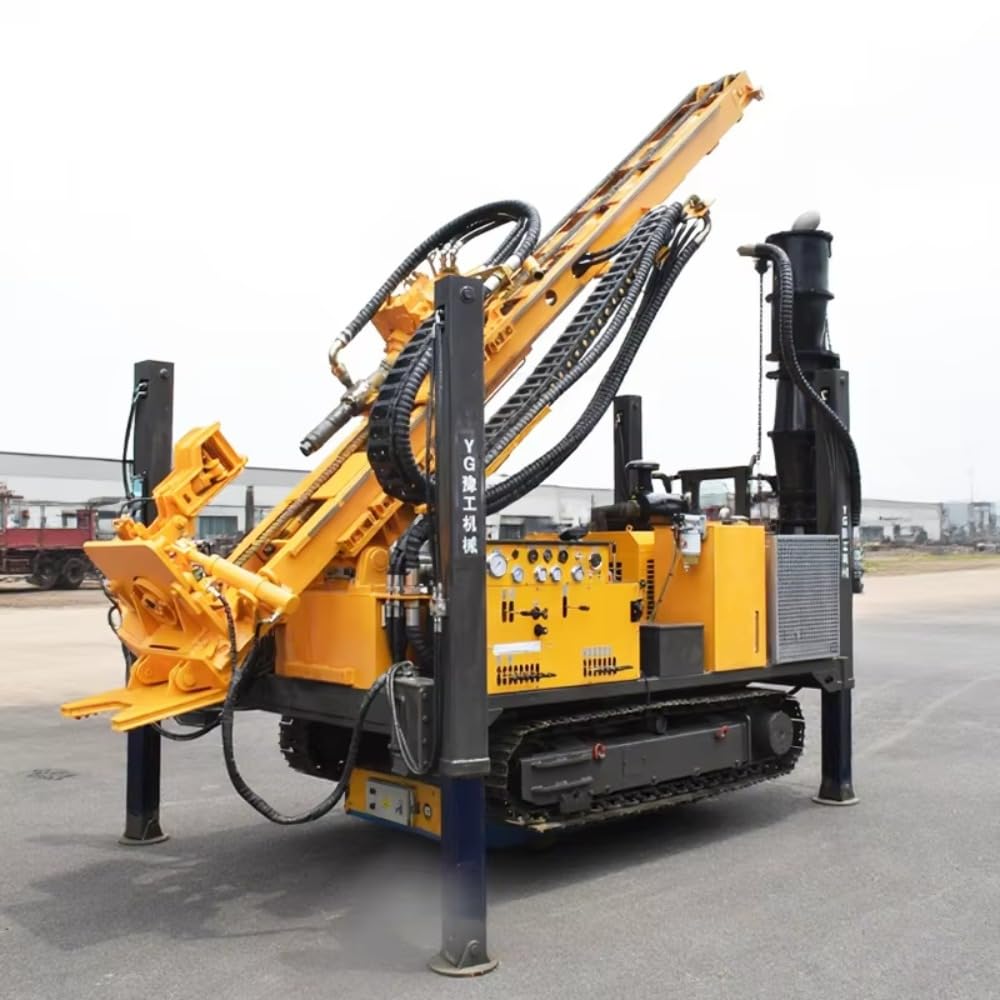 Compact Crawler Water Well Drilling Rig with Air Drilling Function for Industrial Drilling Sites, Farmland Irrigation, and Geological Research