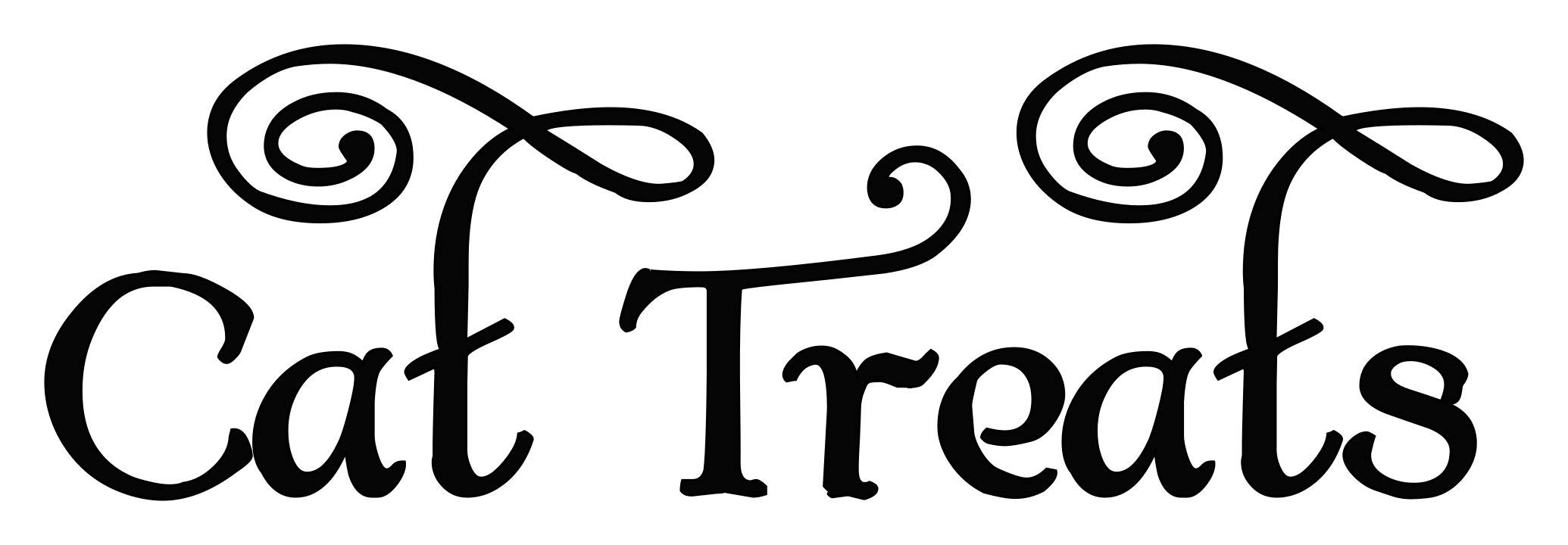 Burgundy - Cat Treats Vinyl Decal - Kitten Pet Snacks Swash - 6.5w x 2h inches - Die Cut Sticker